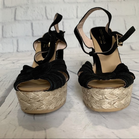 ANDRE assous Mecca Black Suede Espadrille Wedge - Picture 5 of 8